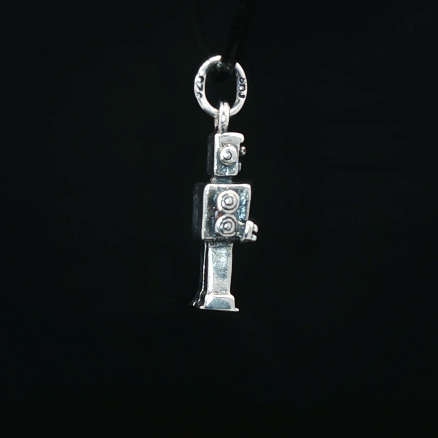 Sterling Silver Robot Charm Pendant