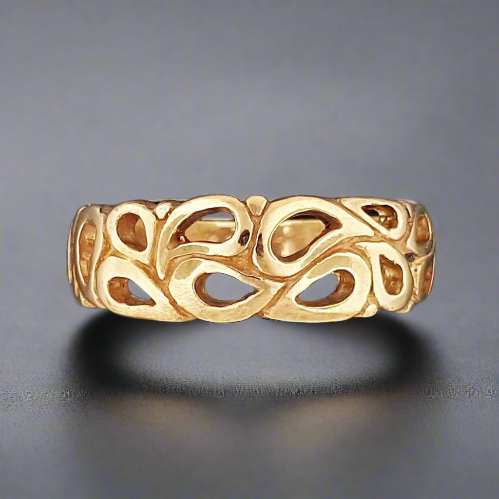 1950s Style Wedding Band in Sterling Silver or Antique Bronze - Le Dragon Argenté