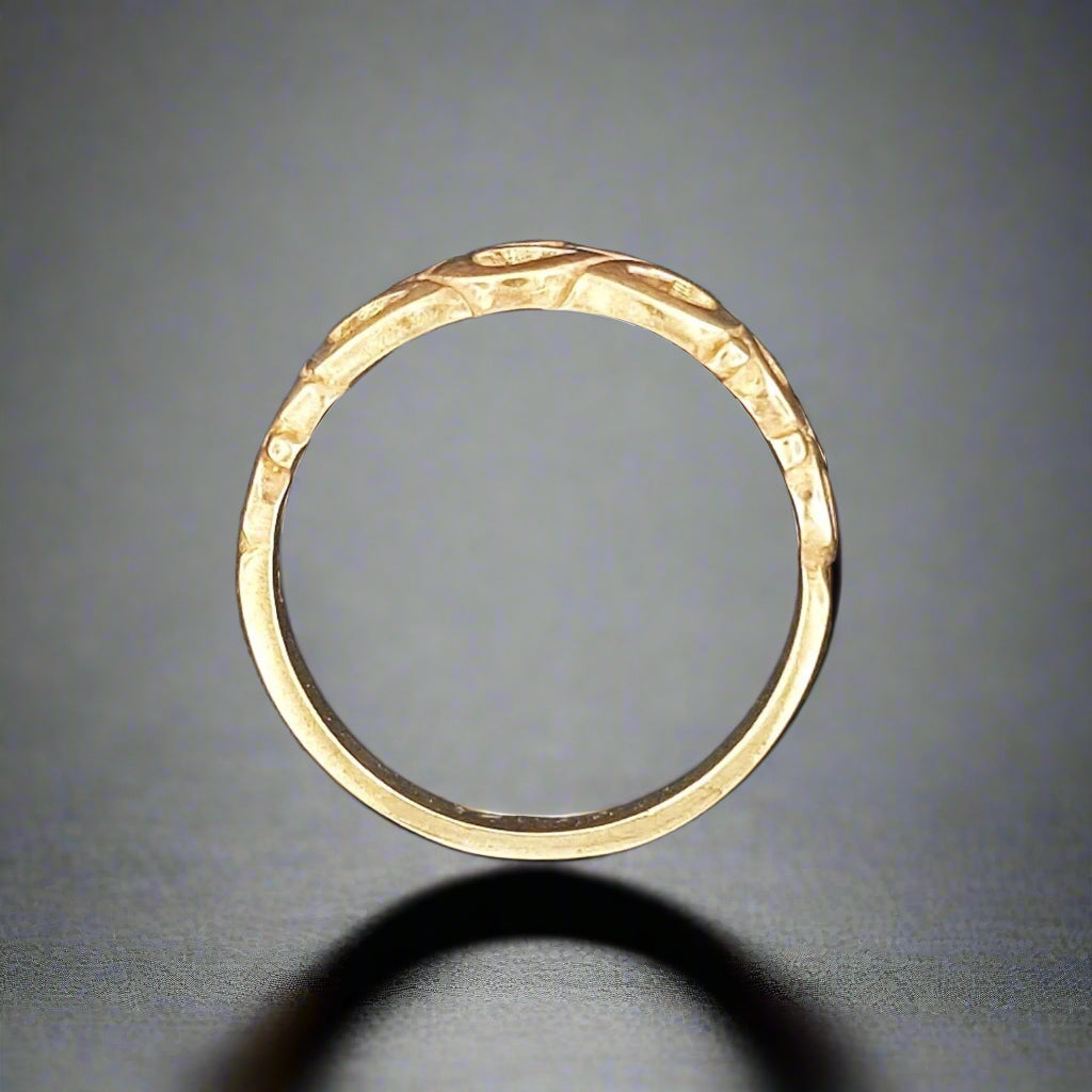 1950s Style Wedding Band in Sterling Silver or Antique Bronze - Le Dragon Argenté
