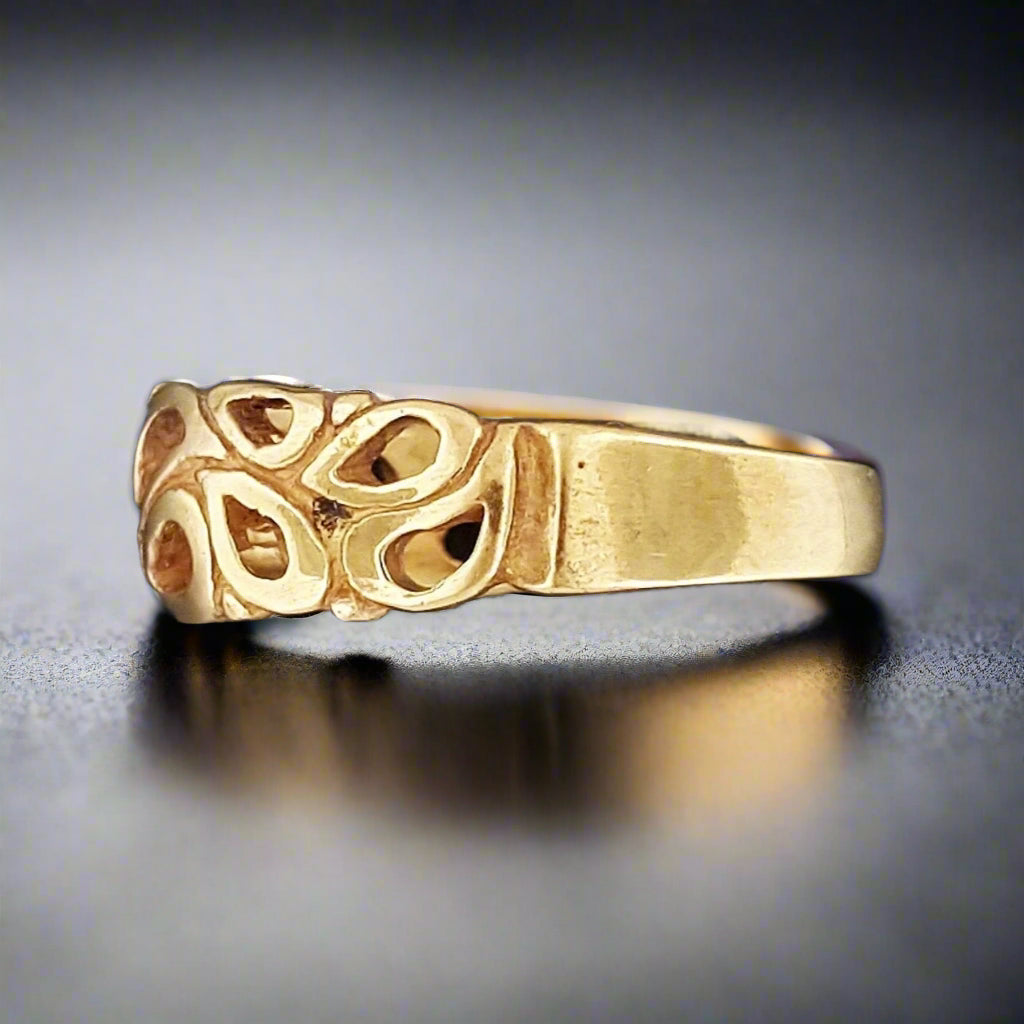 1950s Style Wedding Band in Sterling Silver or Antique Bronze - Le Dragon Argenté