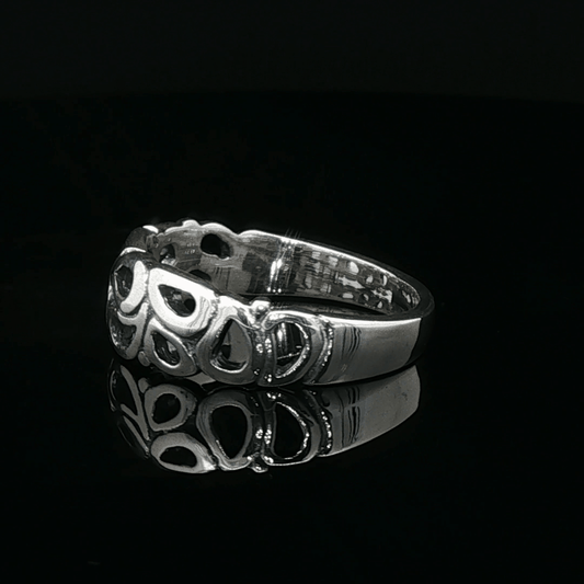 1950s Style Wedding Band in Sterling Silver - Le Dragon Argenté