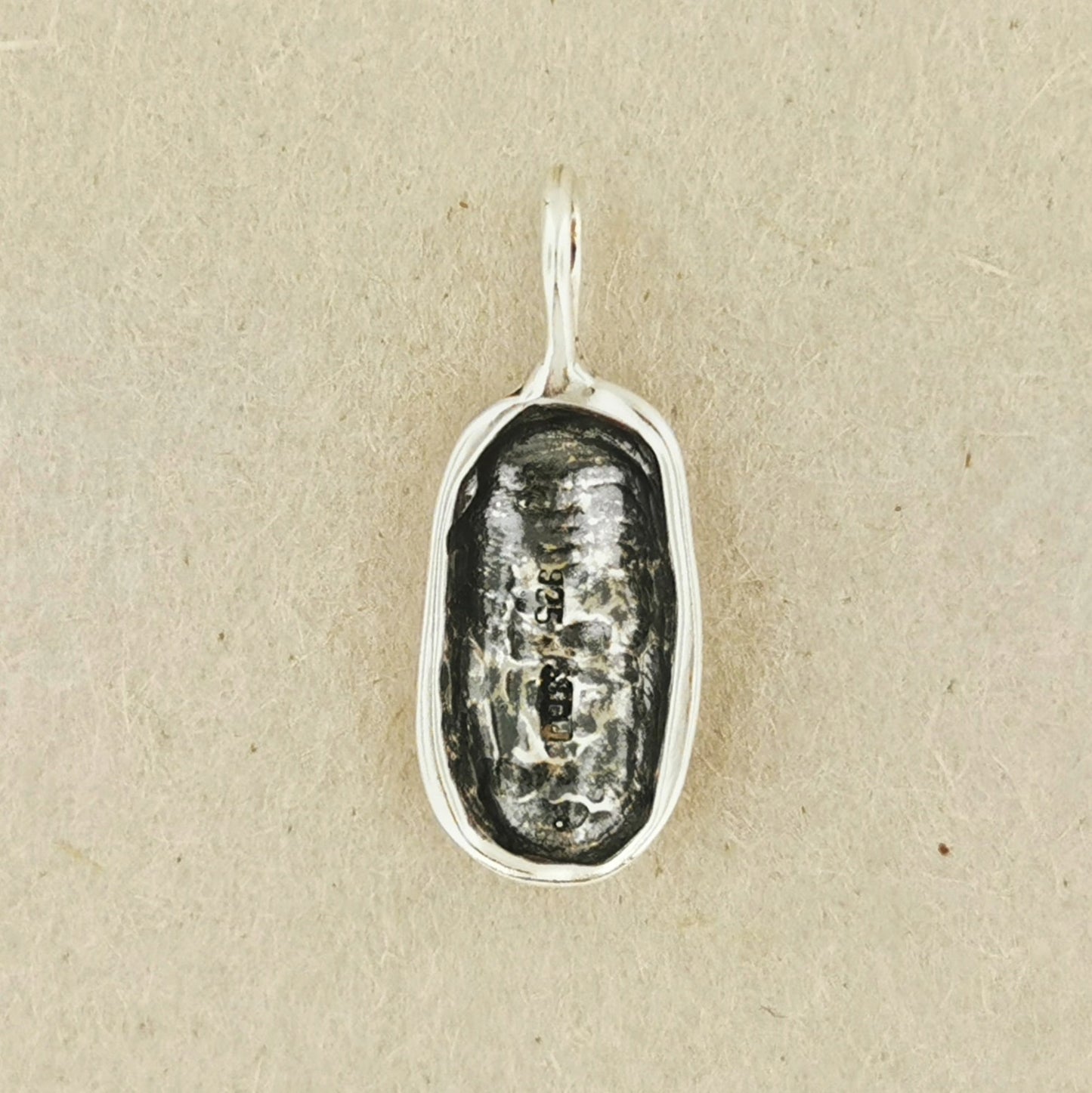3D Egyptian Scarab Pendant in Sterling Silver Back View - Le Dragon Argenté