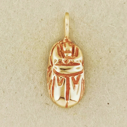 3D Egyptian Scarab Pendant In Antique Bronze - Le Dragon Argenté