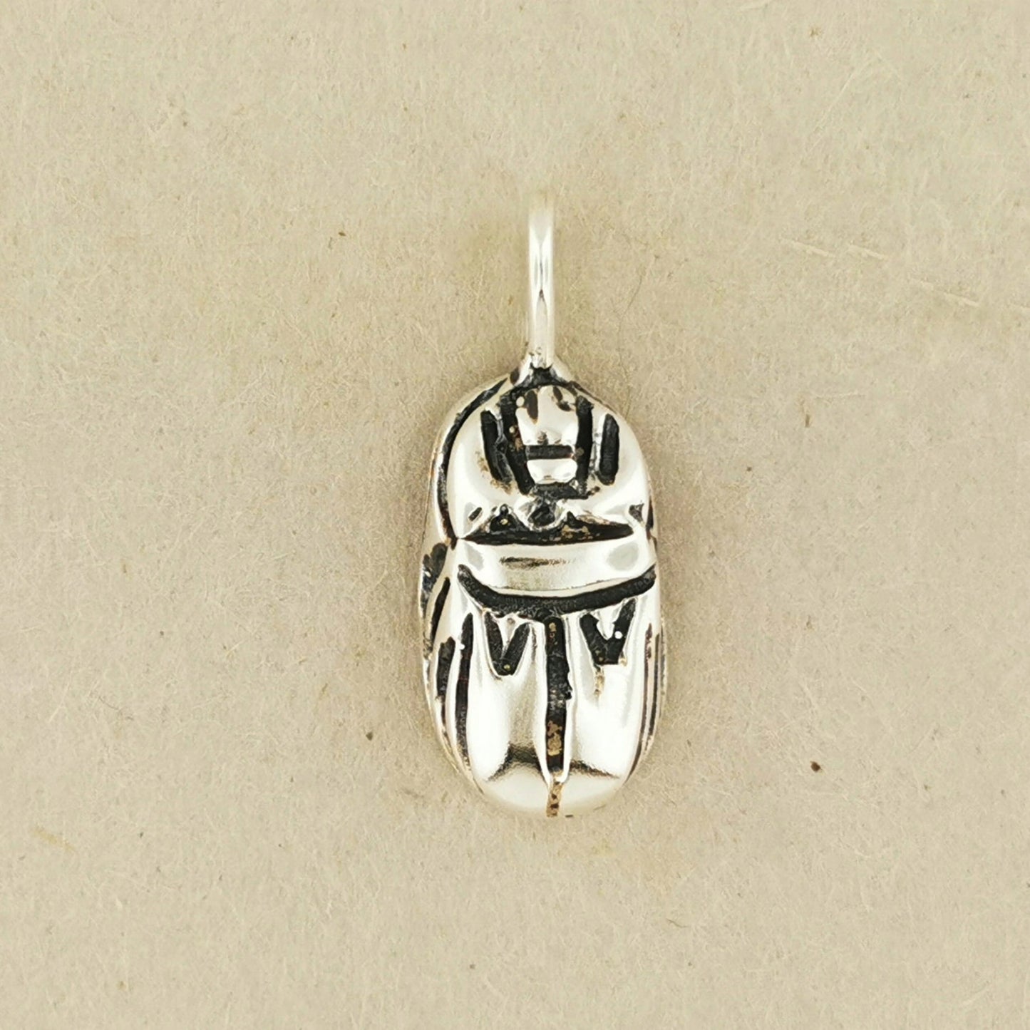 3D Egyptian Scarab Pendant In Sterling Silver - Le Dragon Argenté