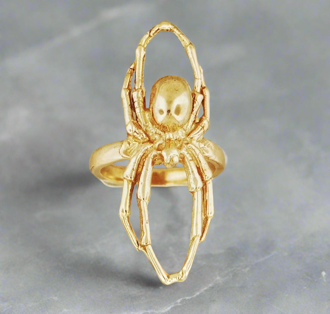 3D Spider Ring in Sterling Silver or Antique Bronze - Le Dragon Argenté