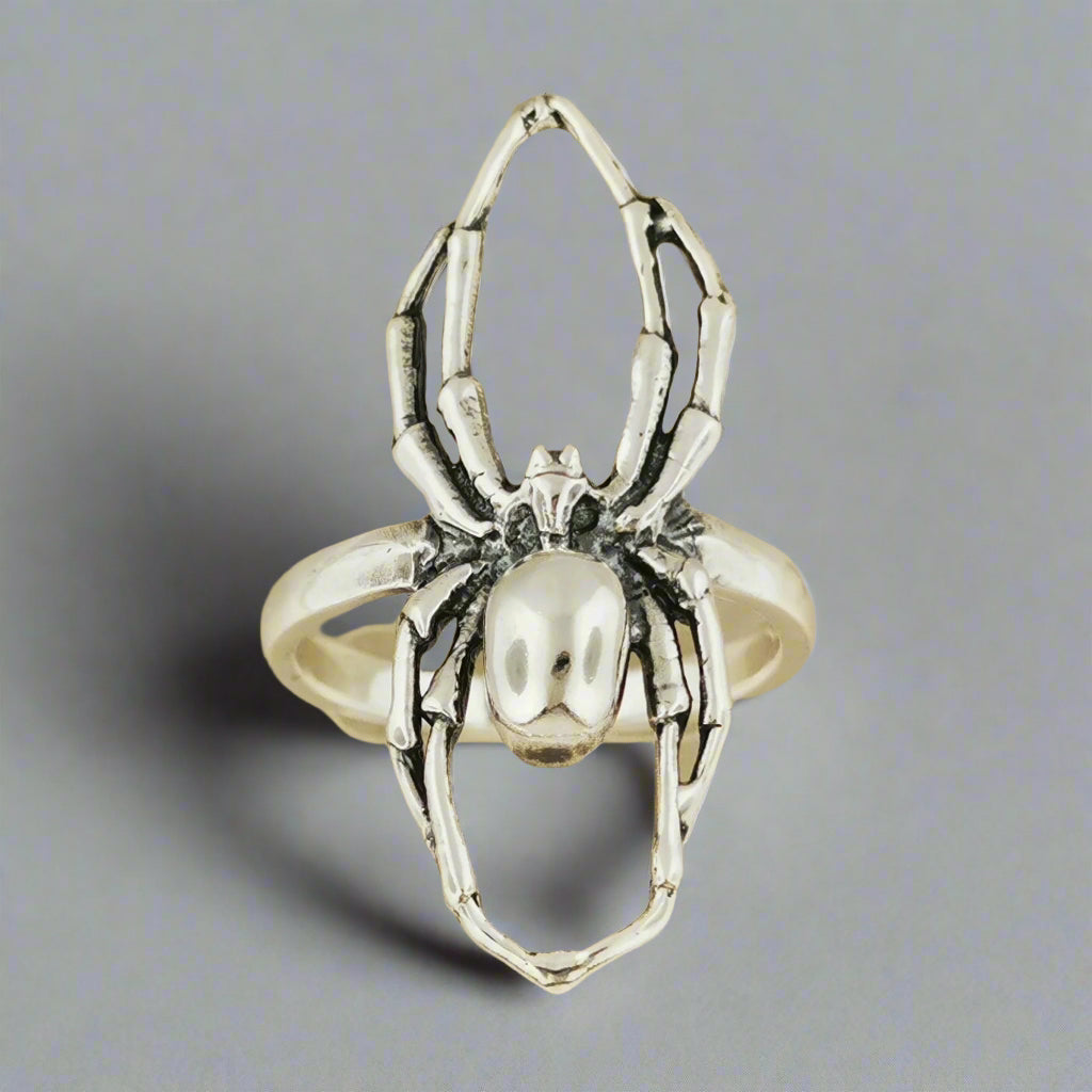 3D Spider Ring in Sterling Silver or Antique Bronze - Le Dragon Argenté