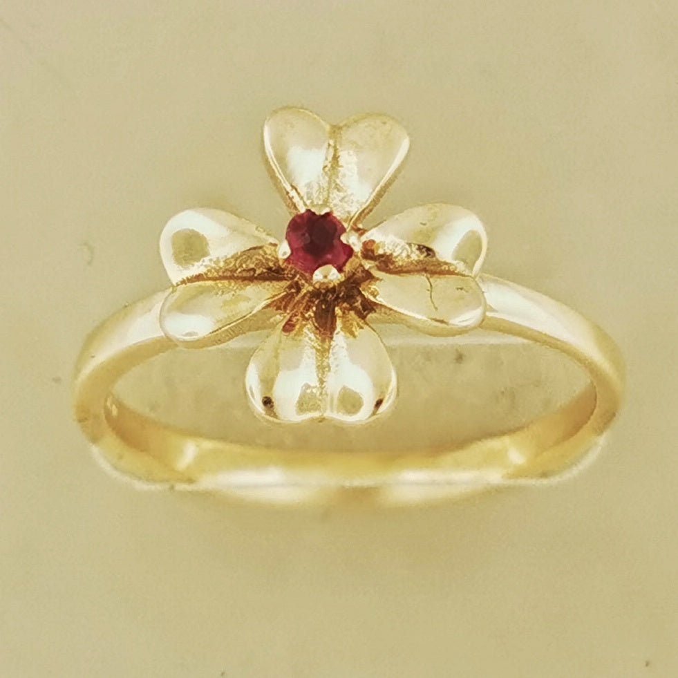 4 Leaf Clover Birthstone Ring In Antique Bronze - Le Dragon Argenté