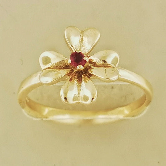 4 Leaf Clover Birthstone Ring In Antique Bronze - Le Dragon Argenté
