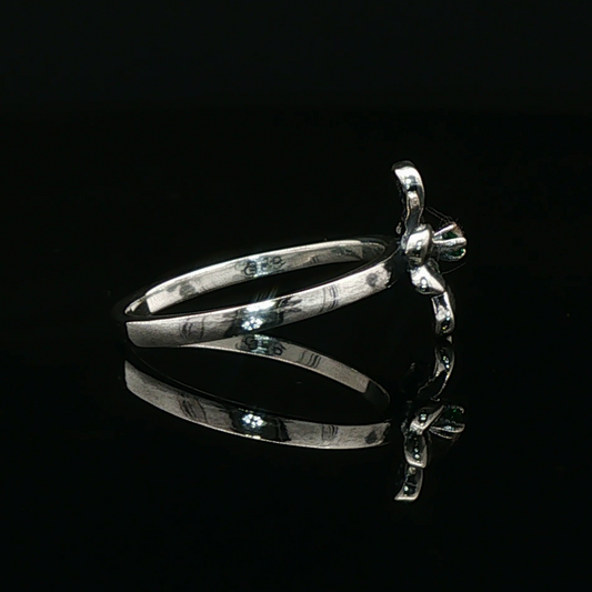 4 Leaf Clover Birthstone Ring In Sterling Silver - Le Dragon Argenté