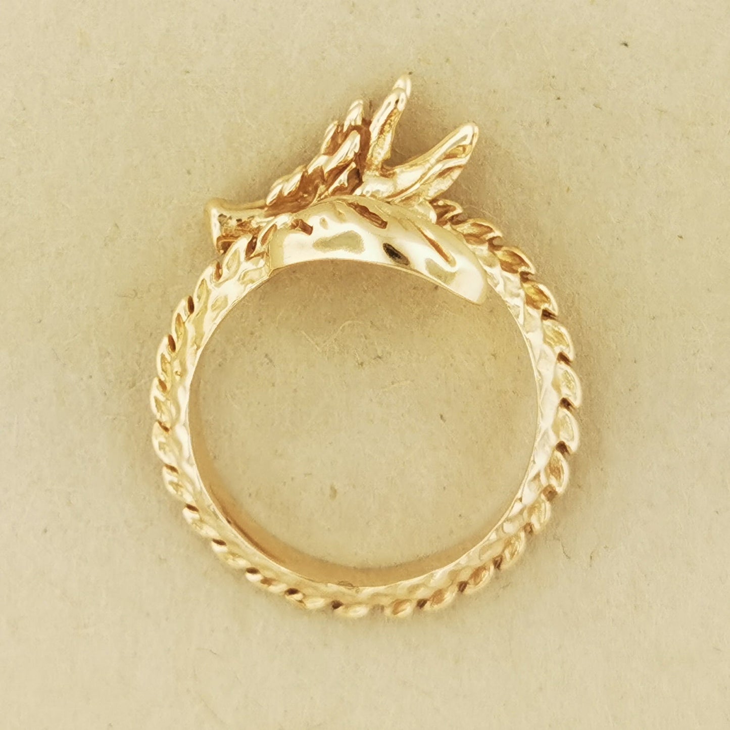 Adjustable Asian Dragon Ring with detailed scales and whiskers in sterling silver, antique bronze, or stainless steel. Handmade fantasy jewellery by Le Dragon Argenté