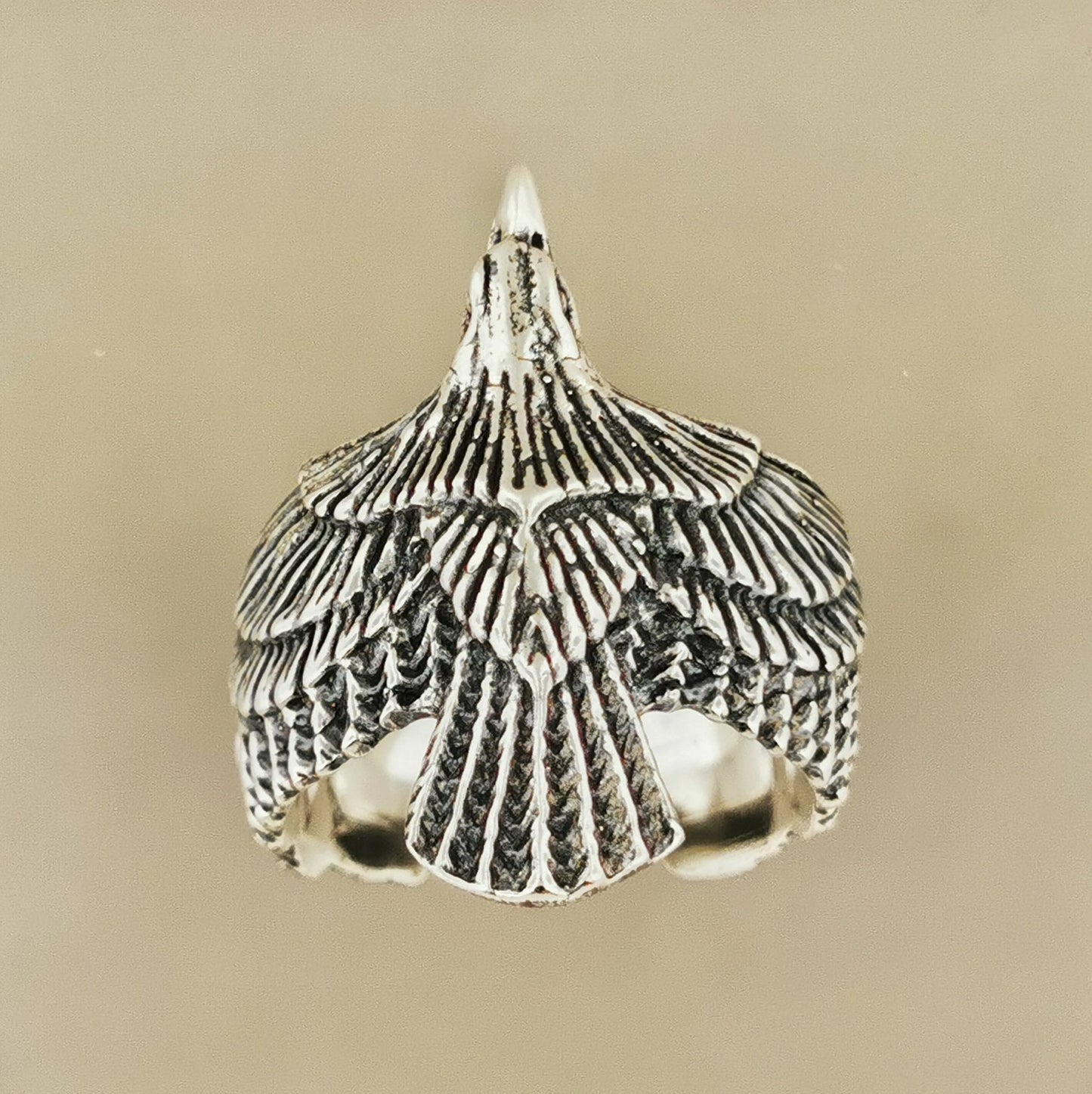 Adjustable Eagle Ring in Sterling Silver - Le Dragon Argenté