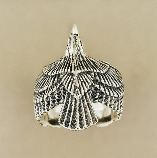 Adjustable Eagle Ring in Sterling Silver - Le Dragon Argenté