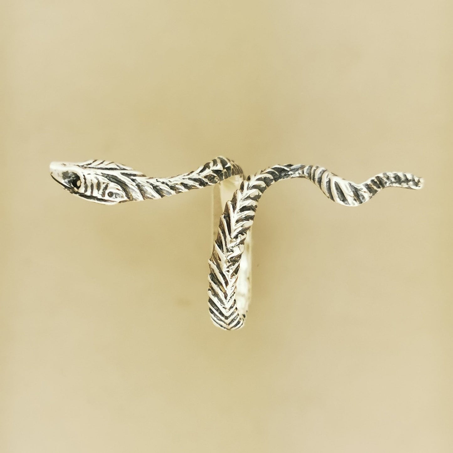 Adjustable snake ring by Le Dragon Argenté – Cleopatra serpent jewellery in sterling silver or antique bronze for fantasy and mythology lovers.