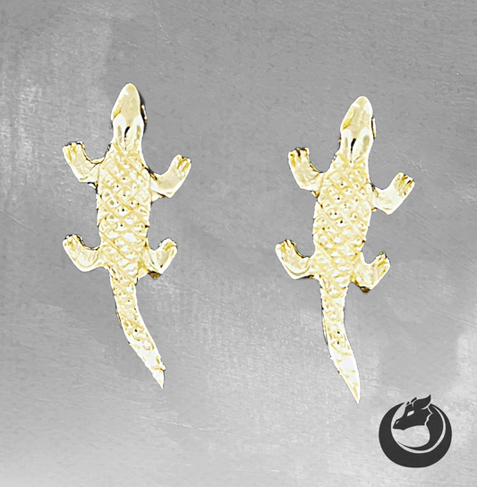 Gold Alligator Stud Earrings made to order, Gold Alligator Earrings, Gold Alligator Studs, Gold Alligator Stud Earrings, Gold Animal Earrings, Gold Animal Jewelry, Gold Reptile Jewelry, Gold Reptile Jewellery, Gold Reptile Earrings, Gold Alligator Jewelry, Gold Alligator Jewellery, Gold Gator Earrings, Gold Gator Jewelry, Gold Gator Jewellery