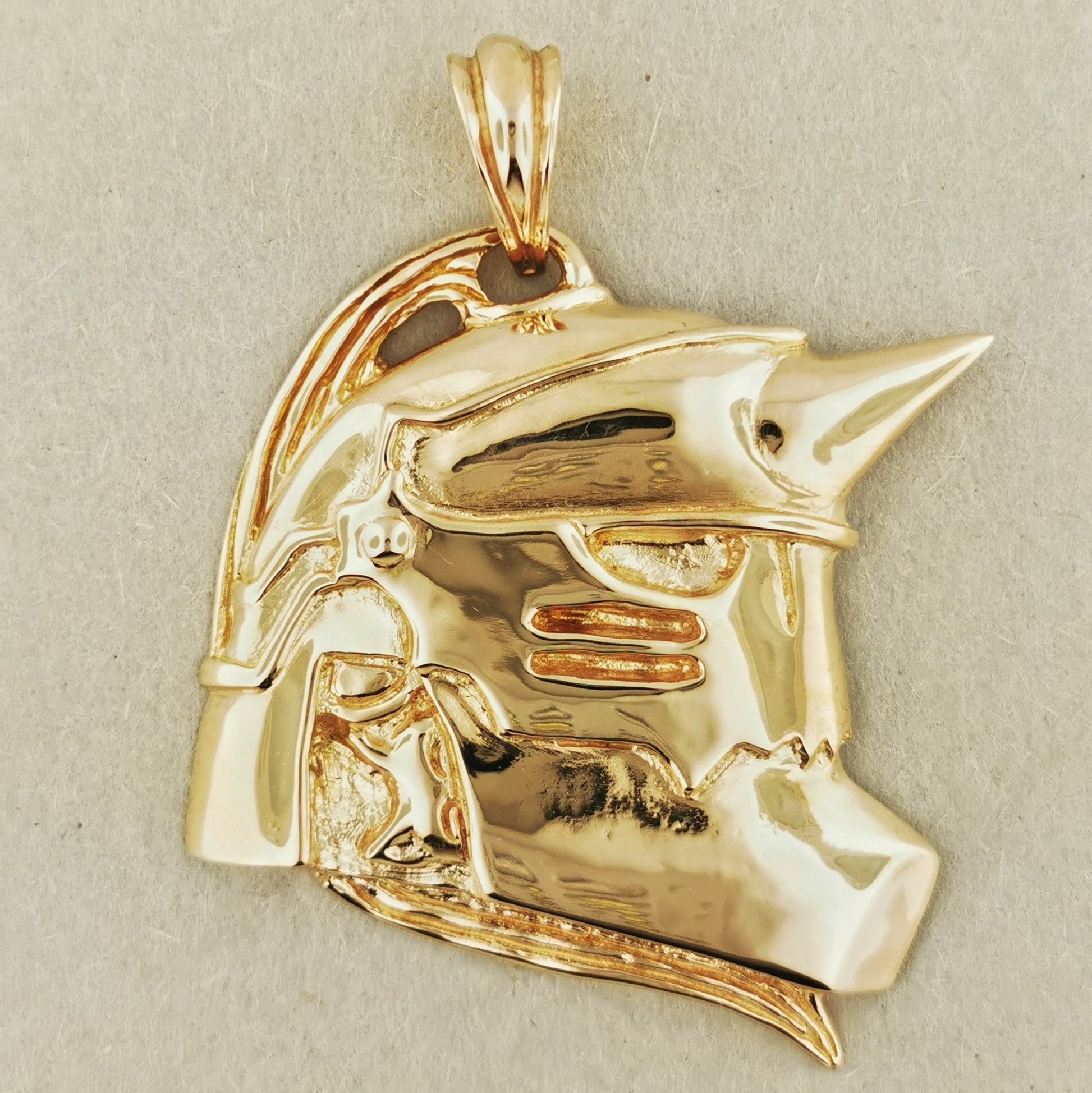 Alphonse Helmet Pendant In Antique Bronze - Le Dragon Argenté