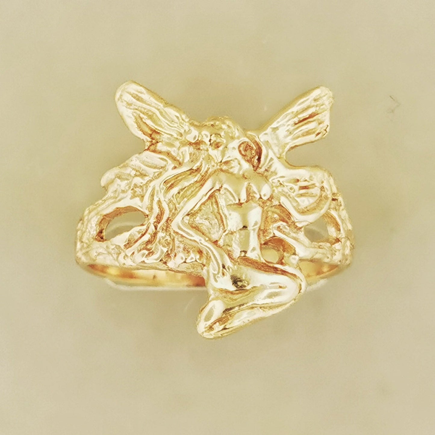 Art Nouveau Fairy Ring in Sterling Silver or Antique Bronze - Le Dragon Argenté