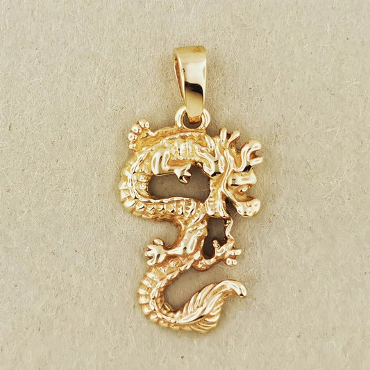 Asian Dragon Pendant In Antique Bronze - Le Dragon Argenté