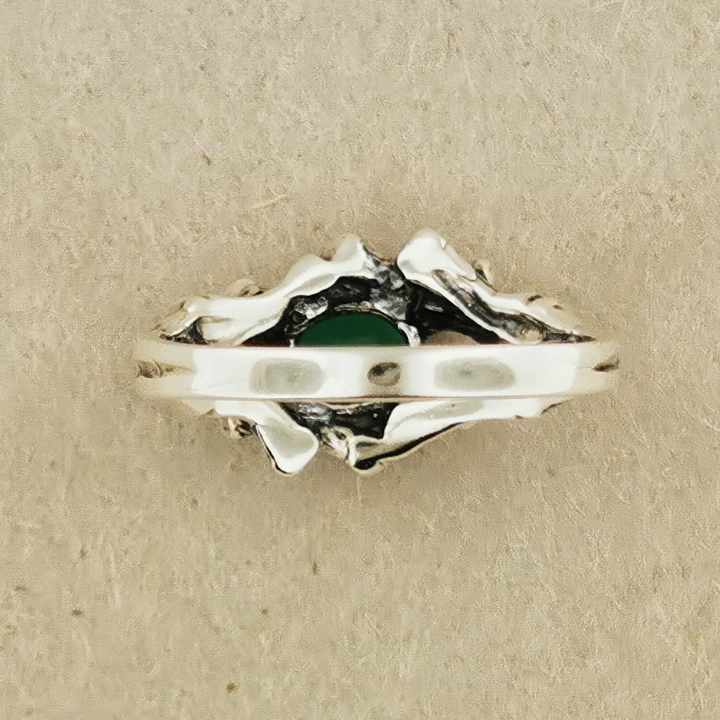 Bamboo Styled Gemstone Ring in Sterling Silver - Le Dragon Argenté