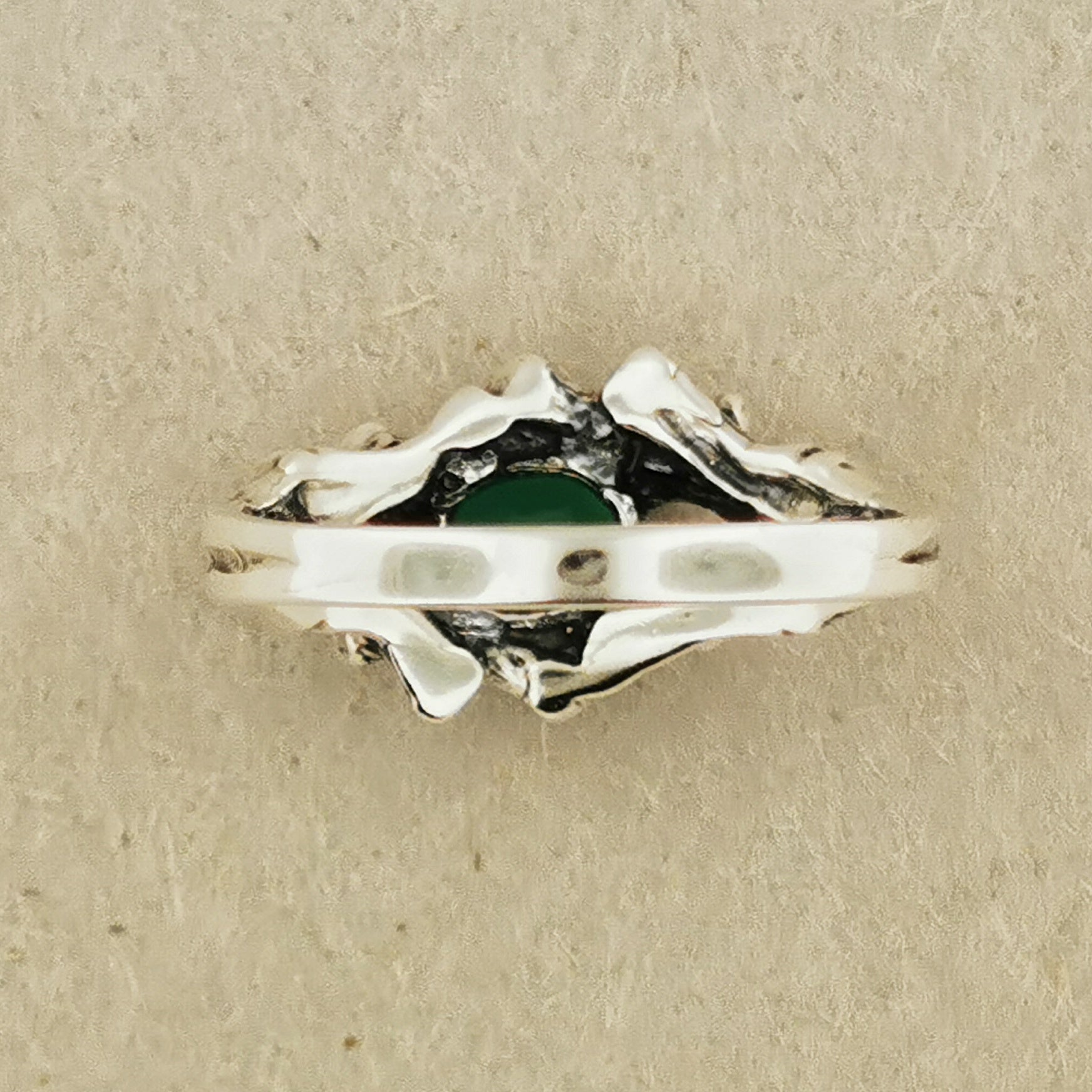 Bamboo Styled Gemstone Ring in Sterling Silver - Le Dragon Argenté
