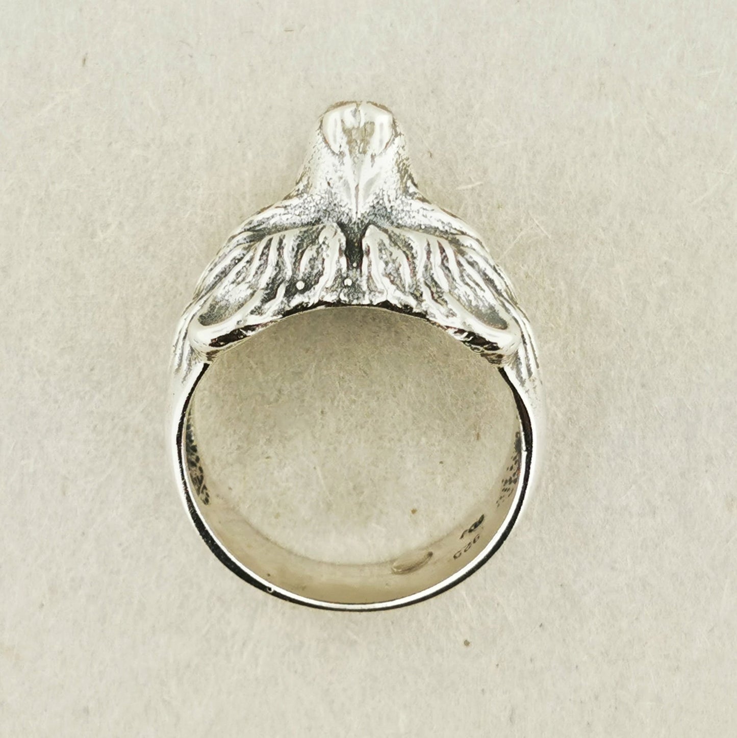 Second Top View Bear Head Ring in Sterling Silver - Le Dragon Argenté