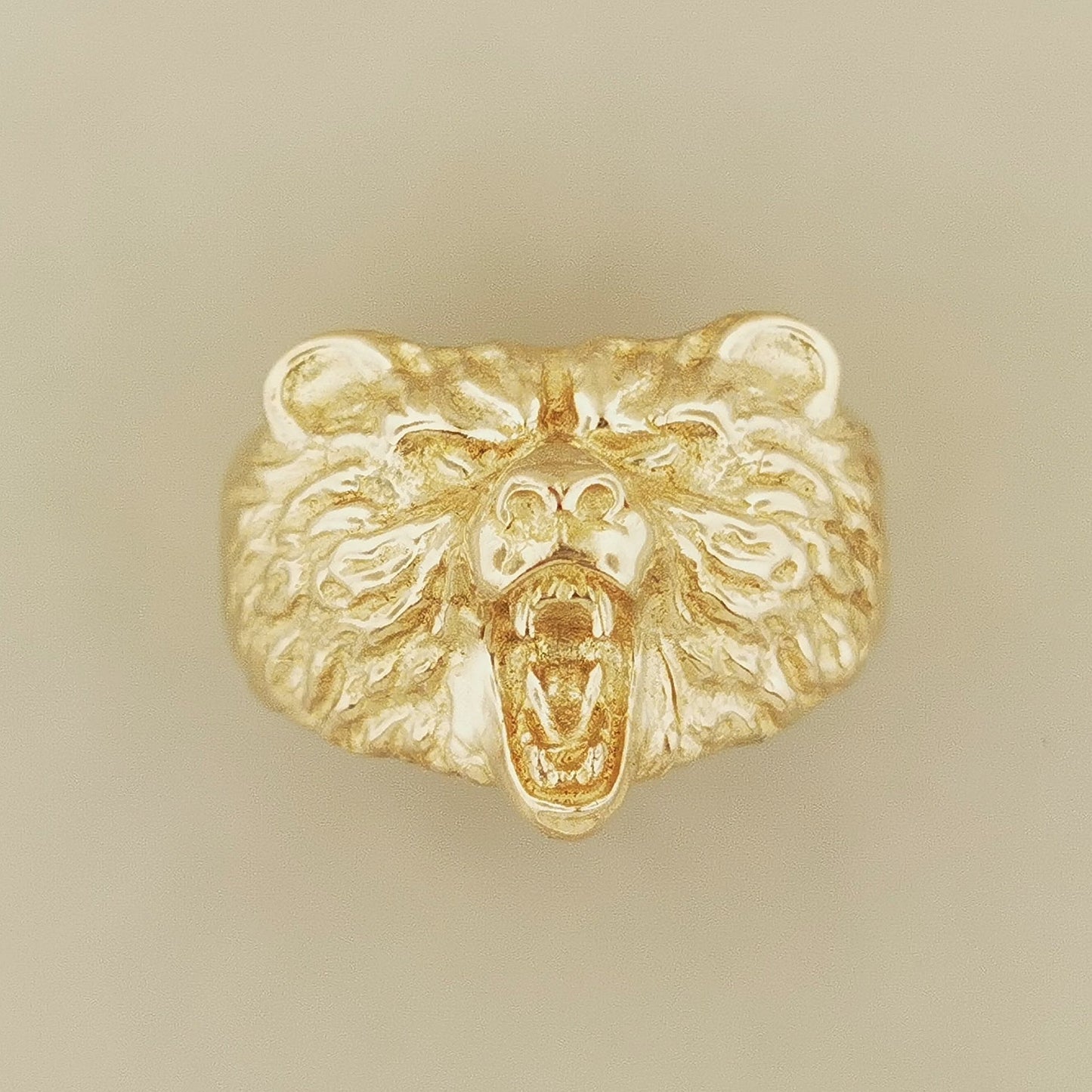 Bear Head Ring in Antique Bronze - Le Dragon Argenté
