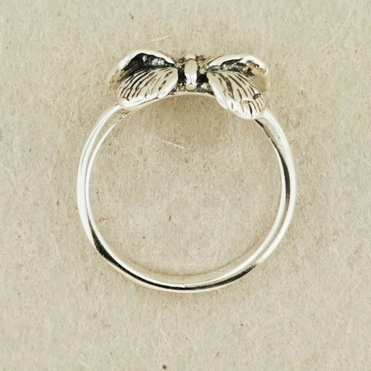 Butterfly Ring in Sterling Silver or Antique Bronze - Le Dragon Argenté