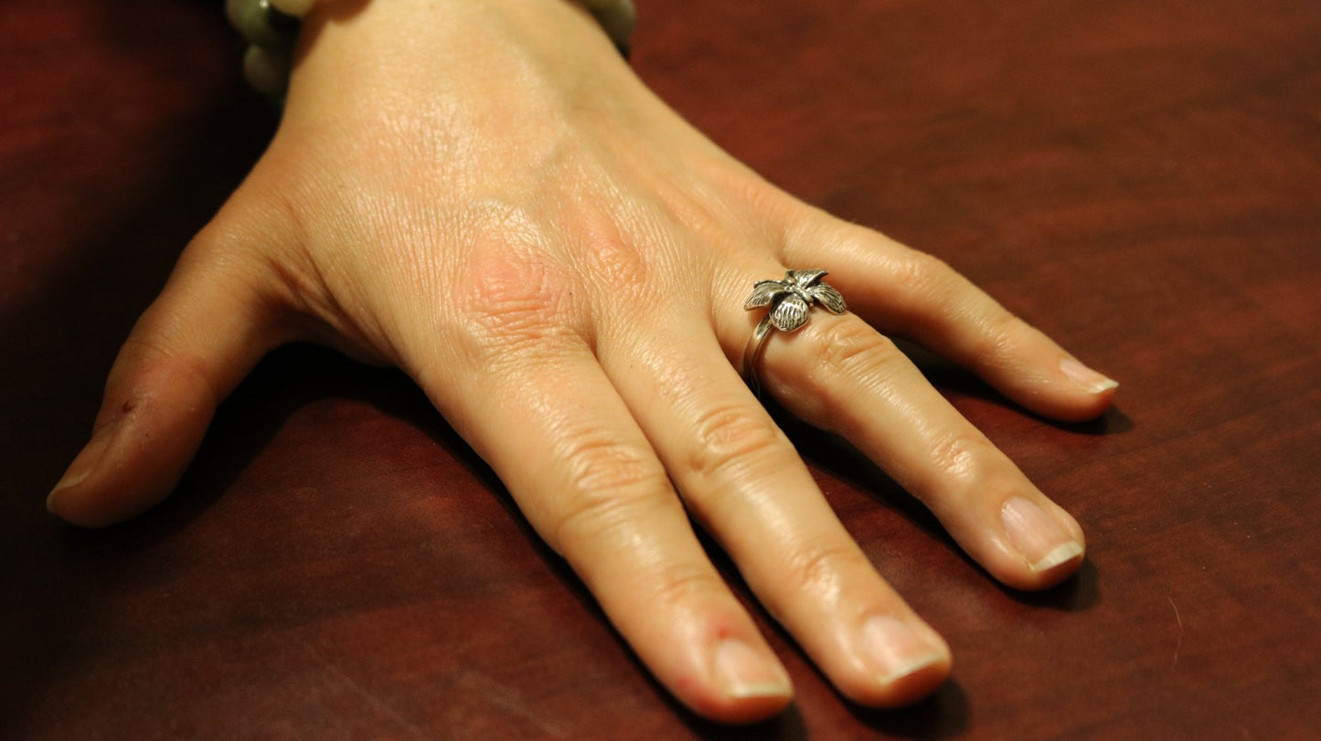 Butterfly Ring in Sterling Silver or Antique Bronze - Le Dragon Argenté