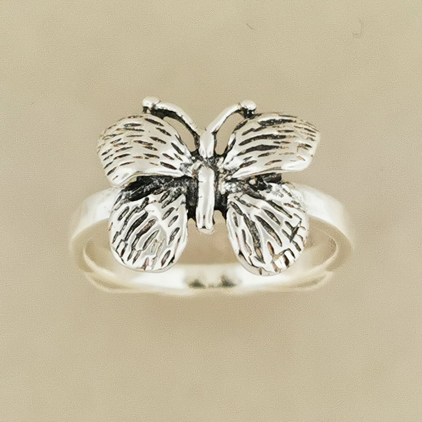 Butterfly Ring in Sterling Silver or Antique Bronze - Le Dragon Argenté