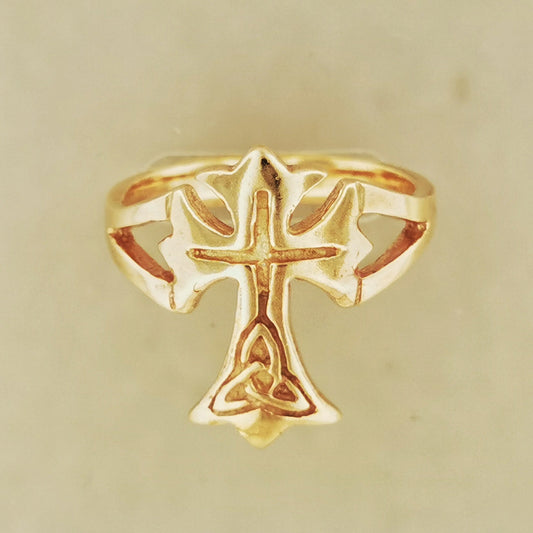 Celtic Cross Ring in Sterling Silver or Antique Bronze - Le Dragon Argenté