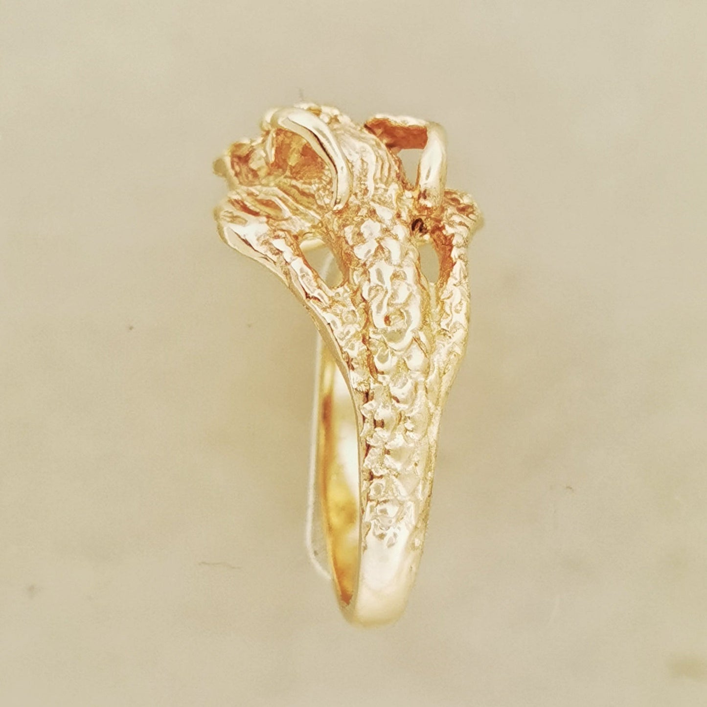Chinese Dragon Ring in Sterling Silver or Antique Bronze - Le Dragon Argenté