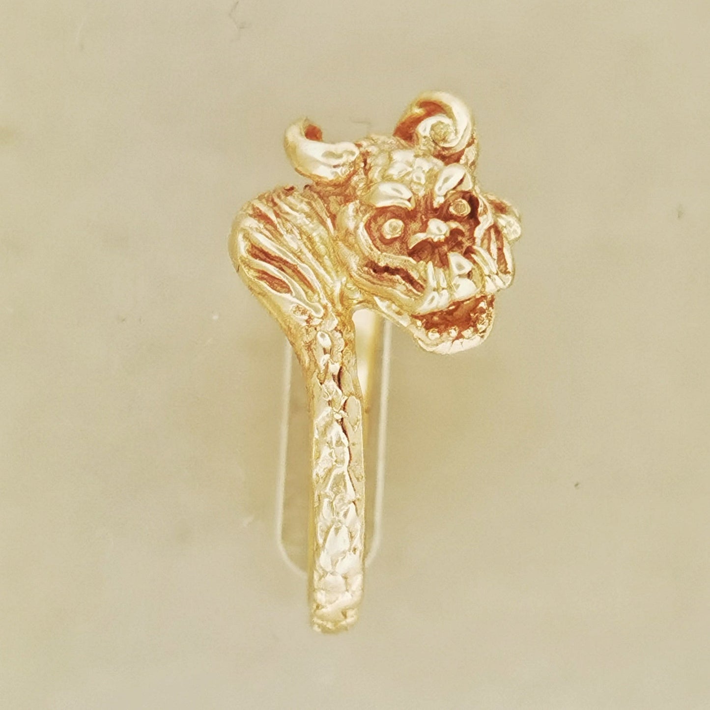 Chinese Dragon Ring in Sterling Silver or Antique Bronze - Le Dragon Argenté