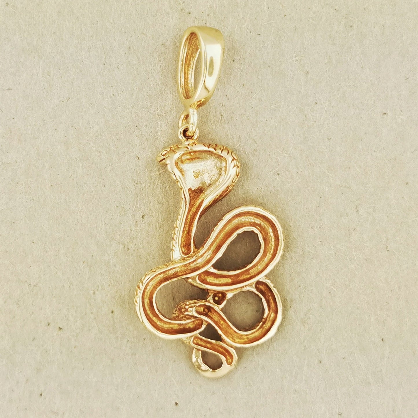 Cobra Pendant in Sterling Silver or Antique Bronze - Le Dragon Argenté