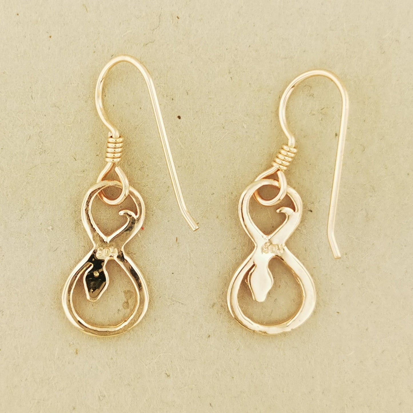 Coiled Snake Charm Earrings in Antique Bronze – Handmade Serpent Jewellery by Le Dragon Argenté