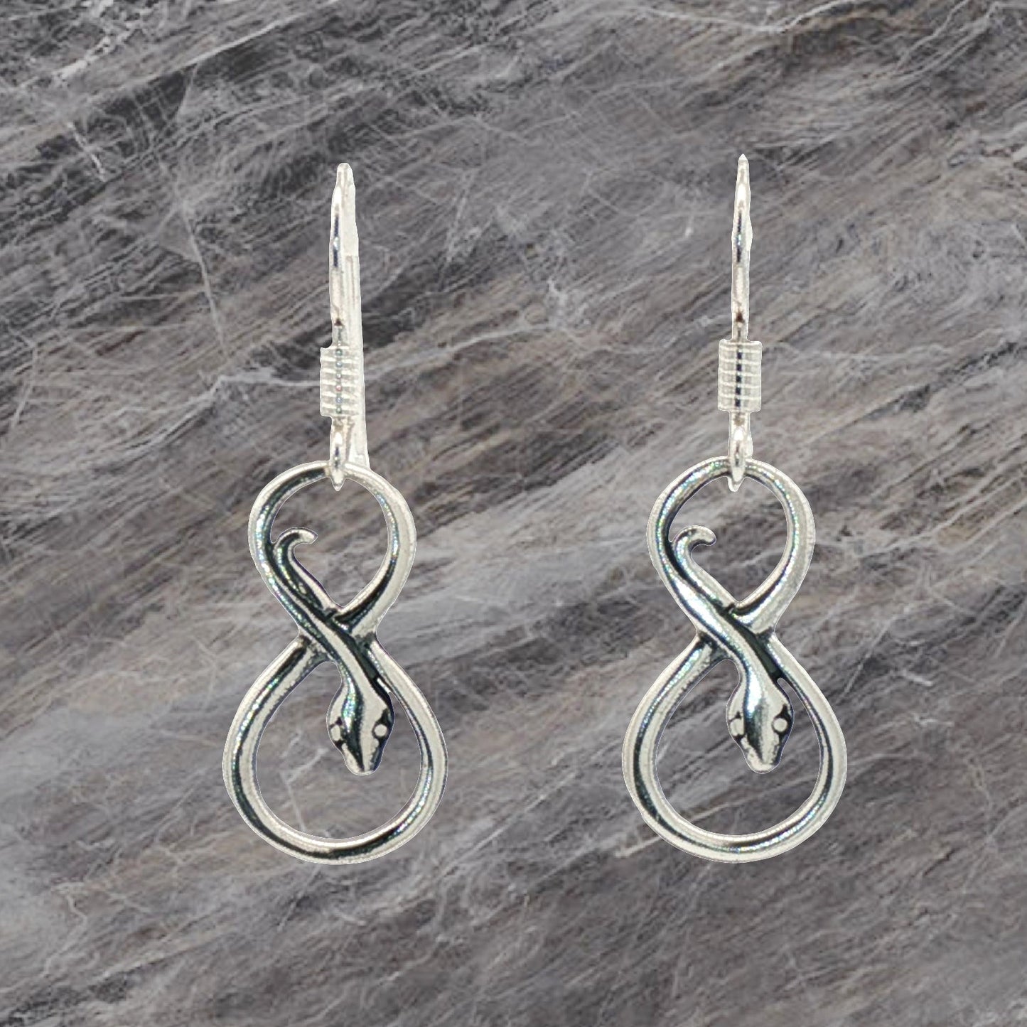 Coiled Snake Charm Earrings in Sterling Silver – Handmade Serpent Jewellery by Le Dragon Argenté