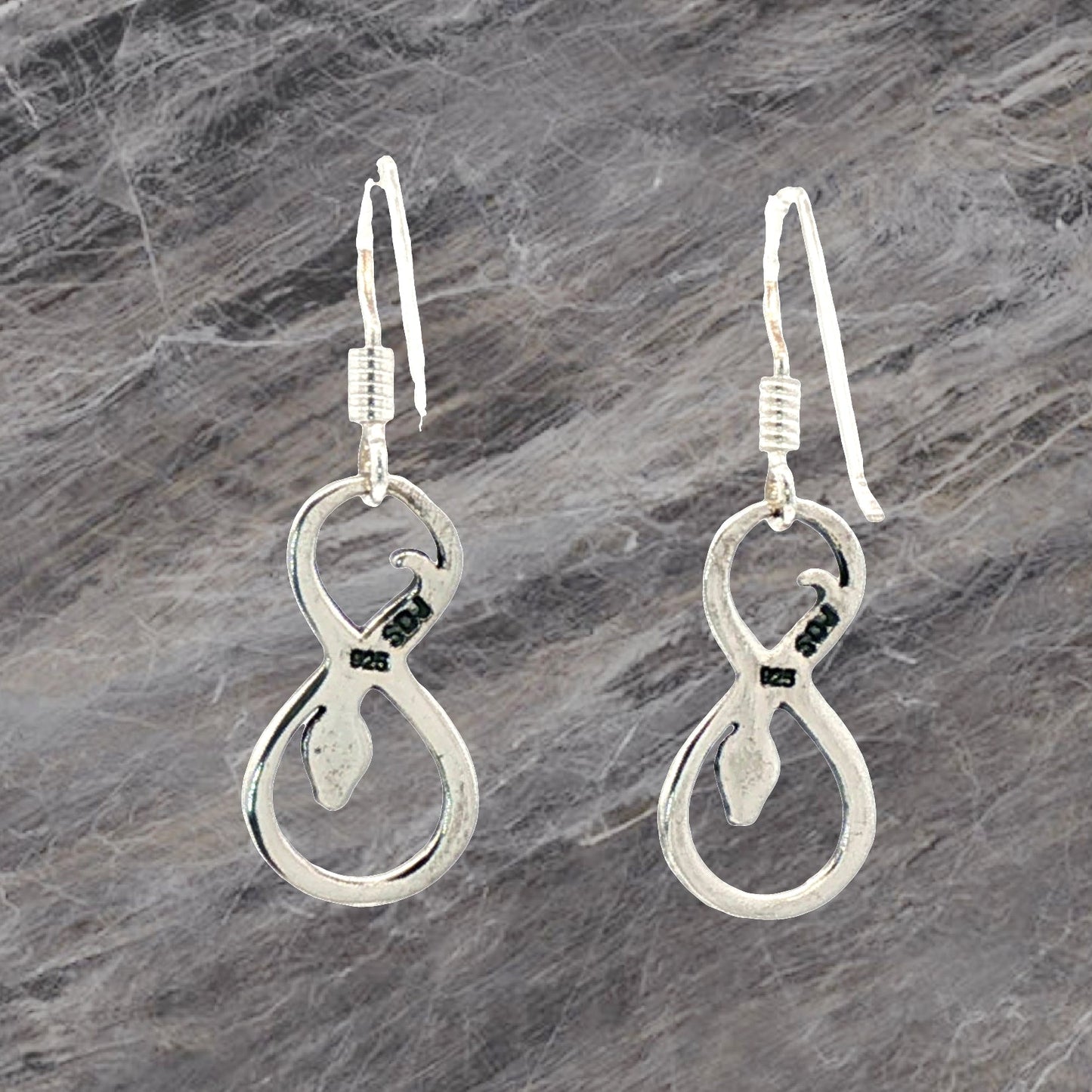 Coiled Snake Charm Earrings in Sterling Silver – Handmade Serpent Jewellery by Le Dragon Argenté