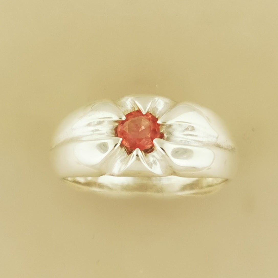 Custom Classic 6 Prong Gemstone Ring In Sterling Silver with Pink Sapphire - Le Dragon Argenté