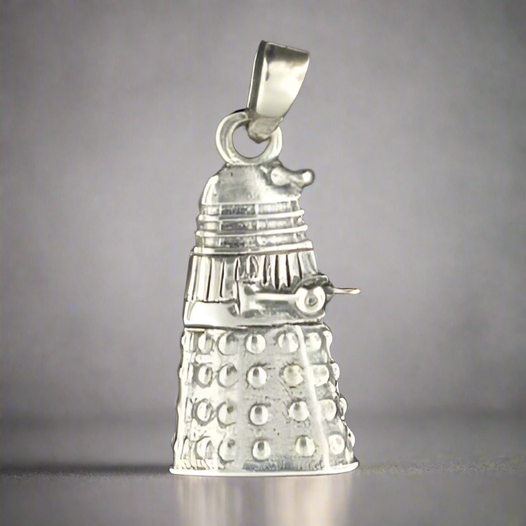 Handmade sci-fi inspired Dr. Who Dalek Pendant in Sterling Silver, Antique Bronze or Stainless steel by Le Dragon Argenté