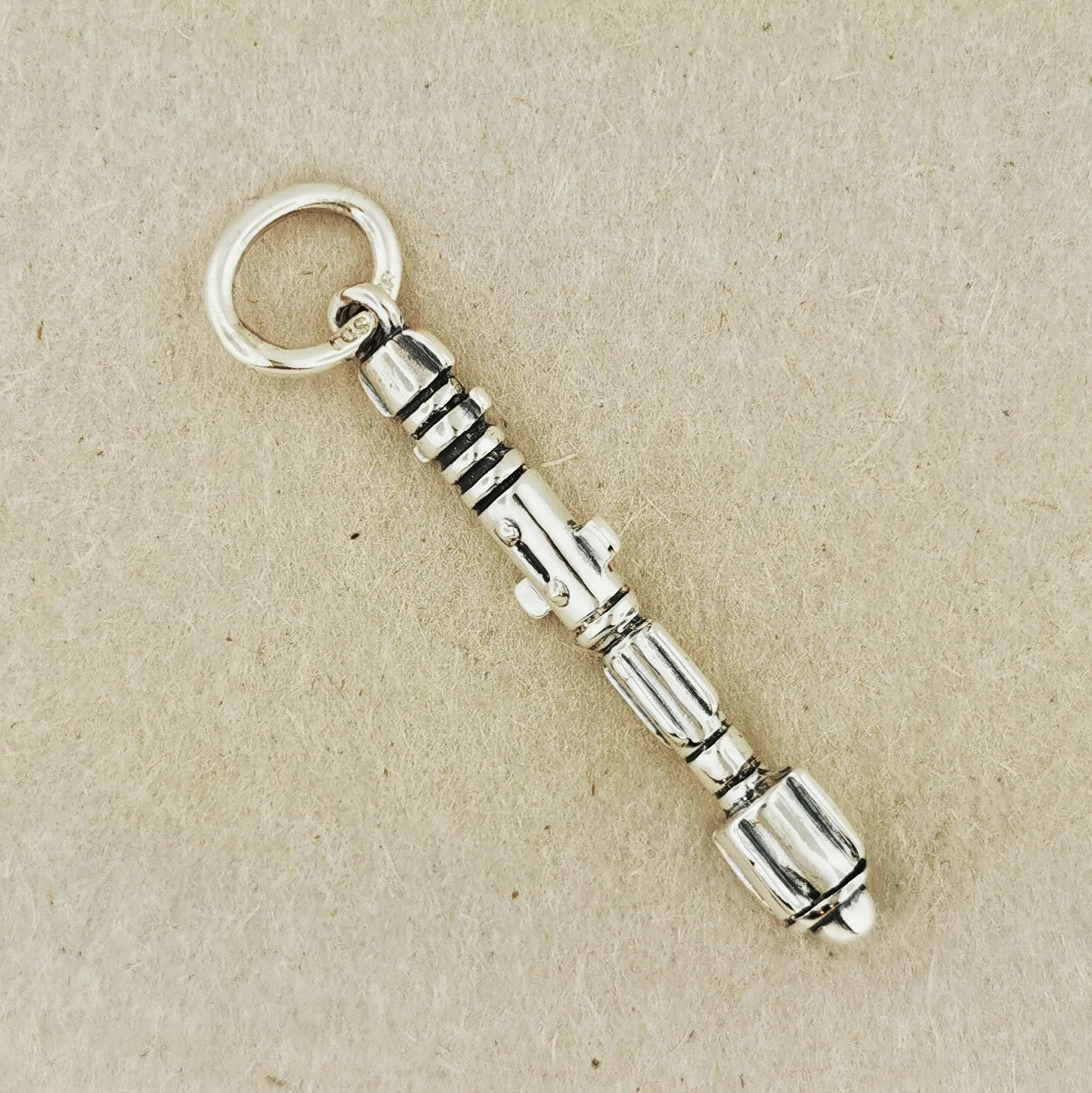 Dr. Who Sonic Screwdriver Pendant in Sterling Silver - Le Dragon Argenté