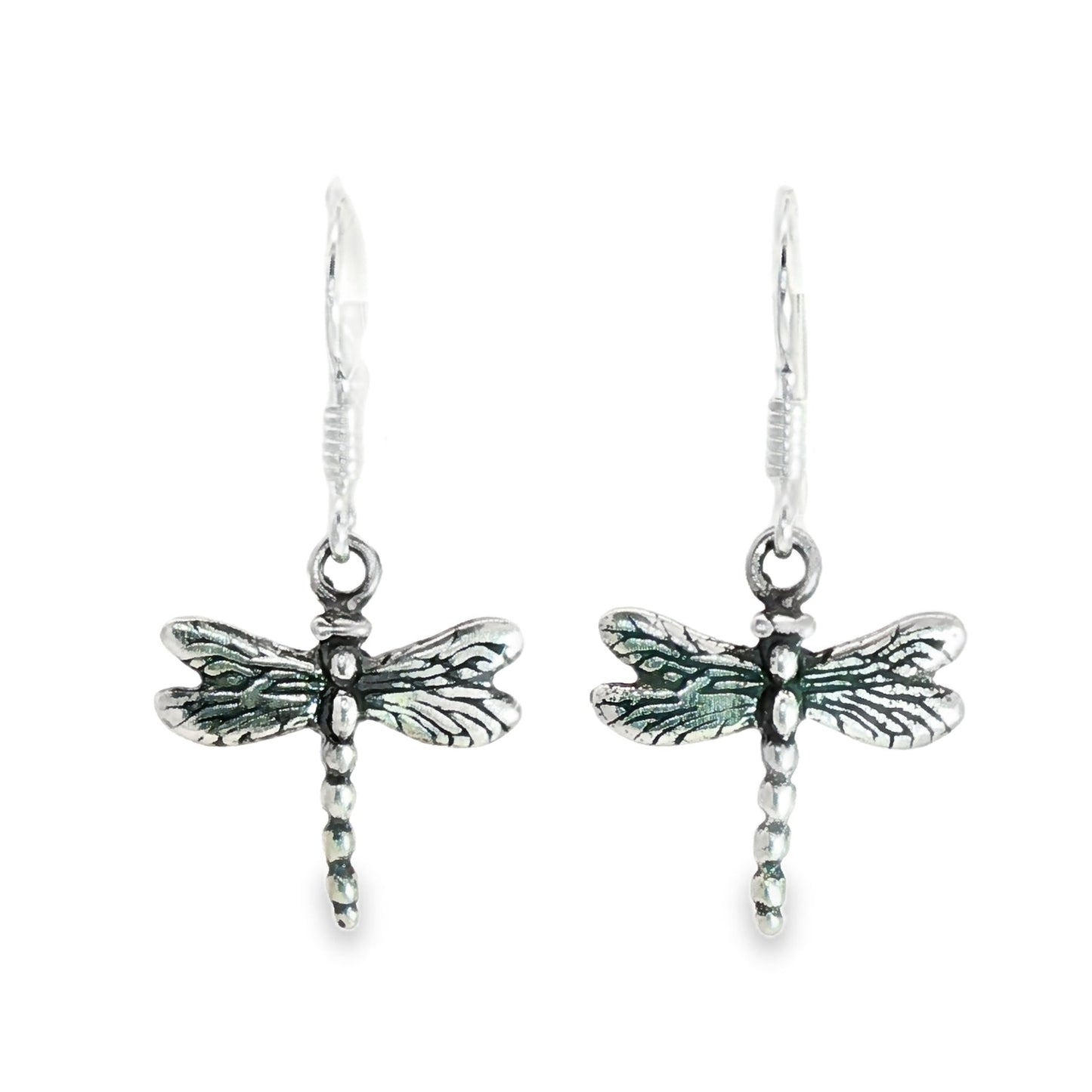 Handmade Dragonfly Charm Earrings in Sterling Silver – Nature Inspired Jewellery by Le Dragon Argenté