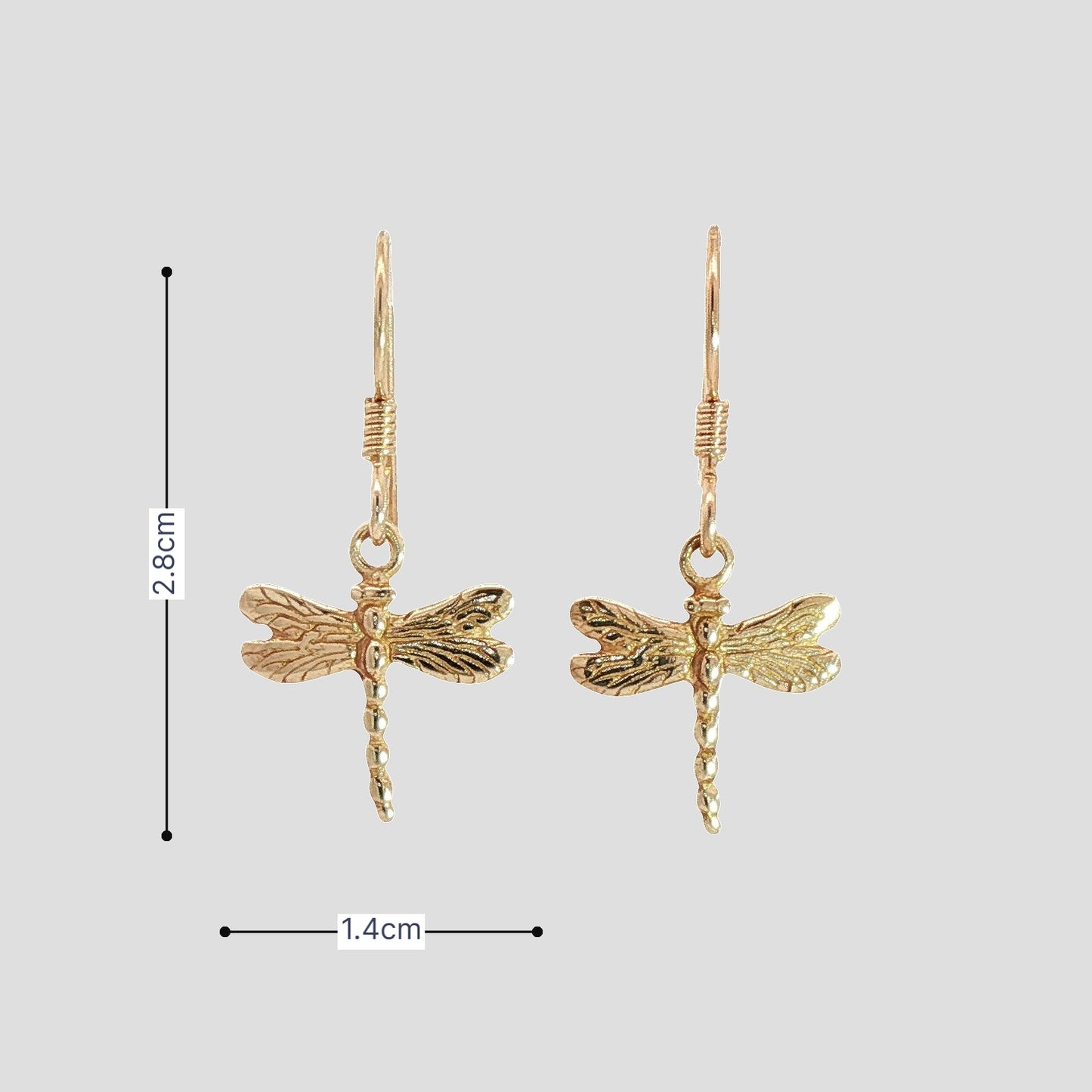 Handmade Dragonfly Charm Earrings in Antique Bronze – Nature Inspired Jewellery by Le Dragon Argenté