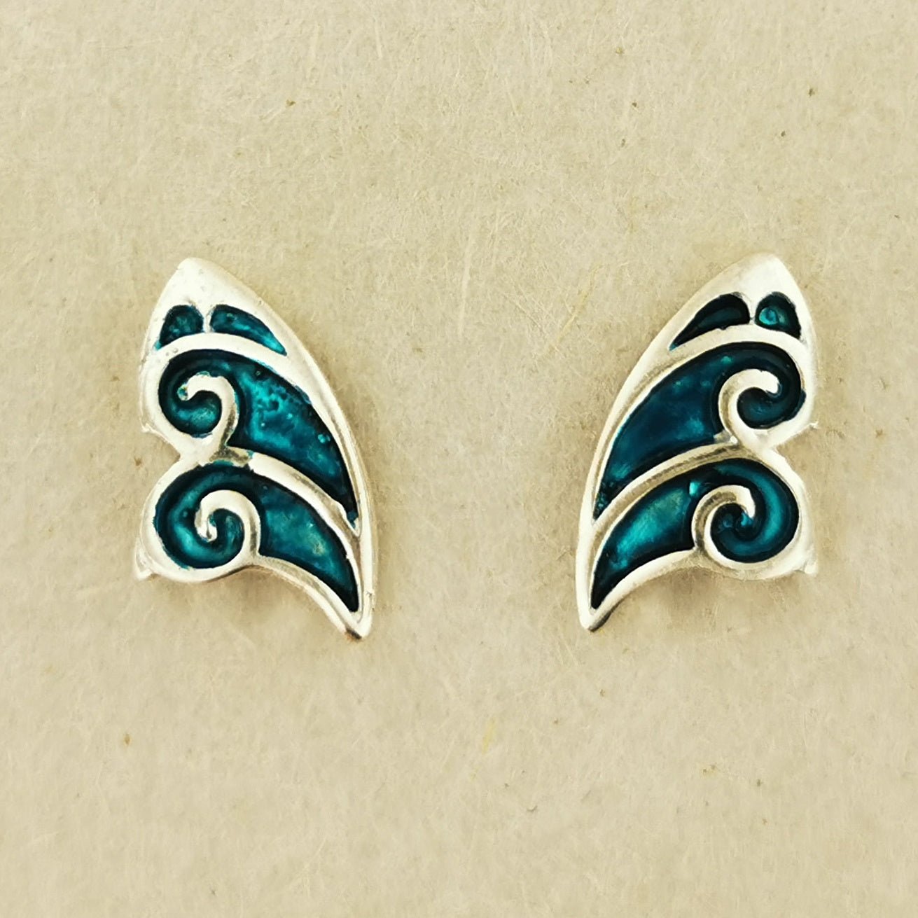 Fairy Wing Stud Earrings in 925 Sterling Silver - Le Dragon Argenté - .925 silver earrings - .925 sterling silver Earrings - 925 silver fairy