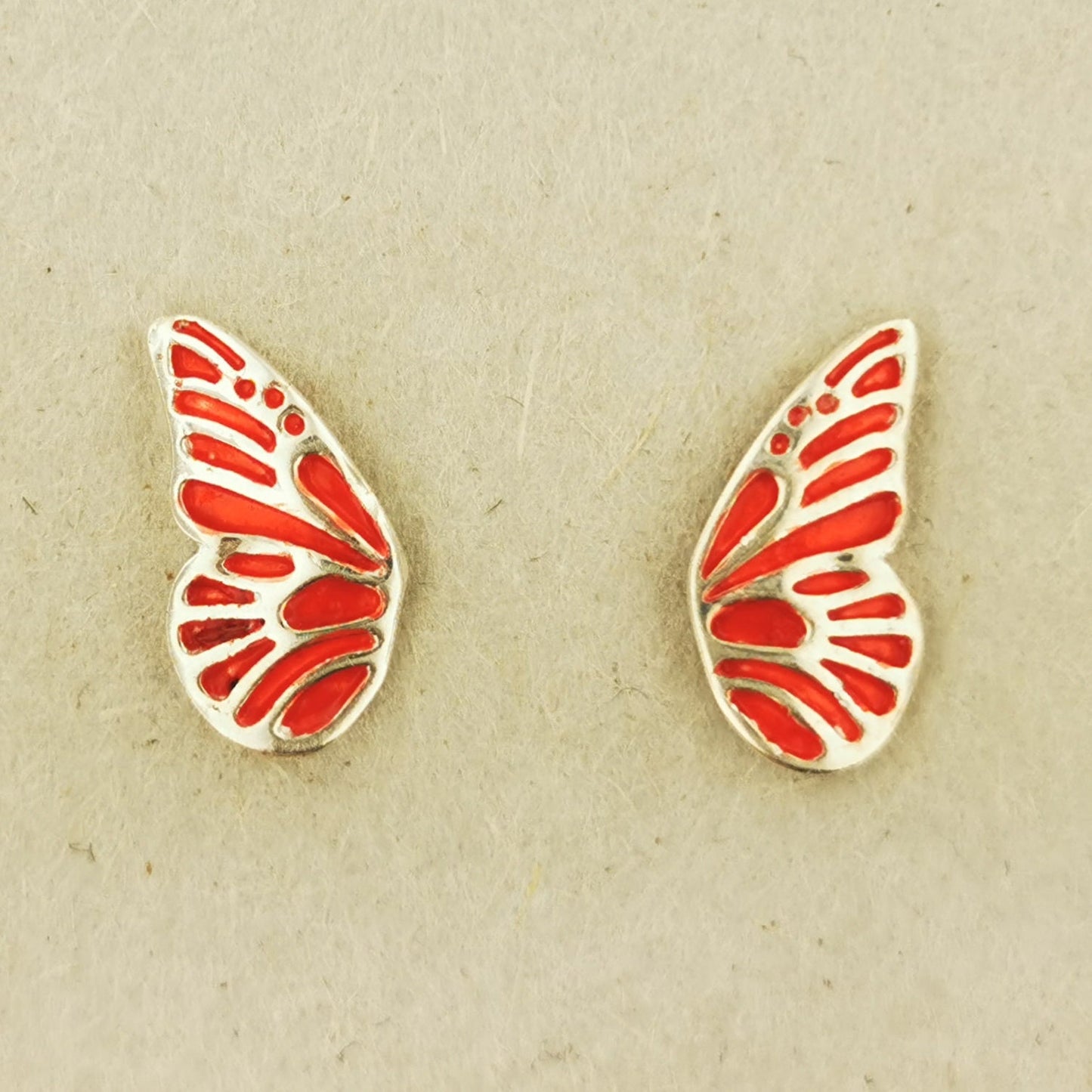 Fairy Wing Stud Earrings in 925 Sterling Silver - Le Dragon Argenté - .925 silver earrings - .925 sterling silver Earrings - 925 silver fairy