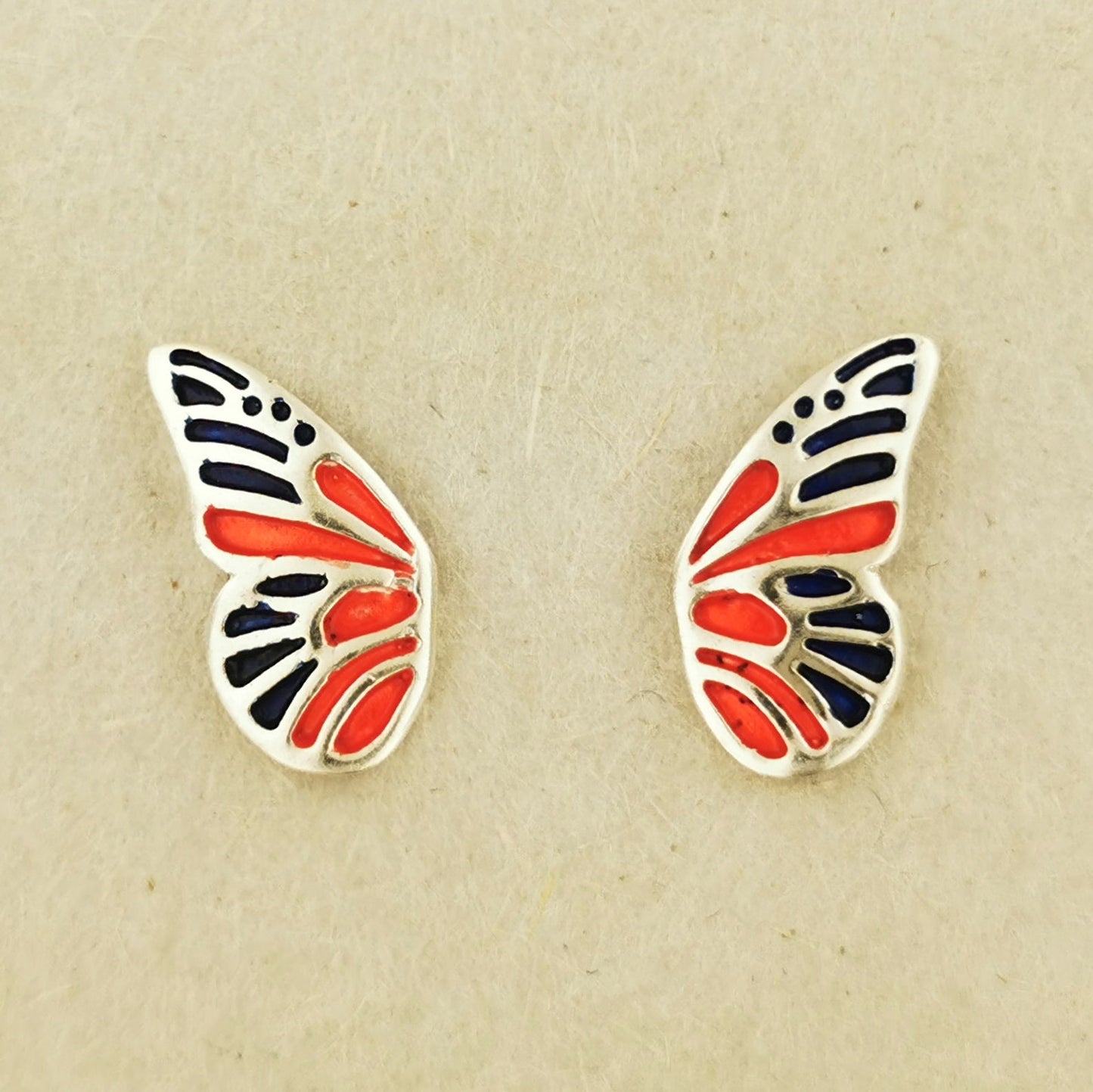 Fairy Wing Stud Earrings in 925 Sterling Silver - Le Dragon Argenté - .925 silver earrings - .925 sterling silver Earrings - 925 silver fairy