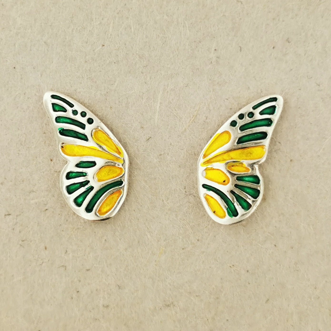 Fairy Wing Stud Earrings in 925 Sterling Silver - Le Dragon Argenté - .925 silver earrings - .925 sterling silver Earrings - 925 silver fairy