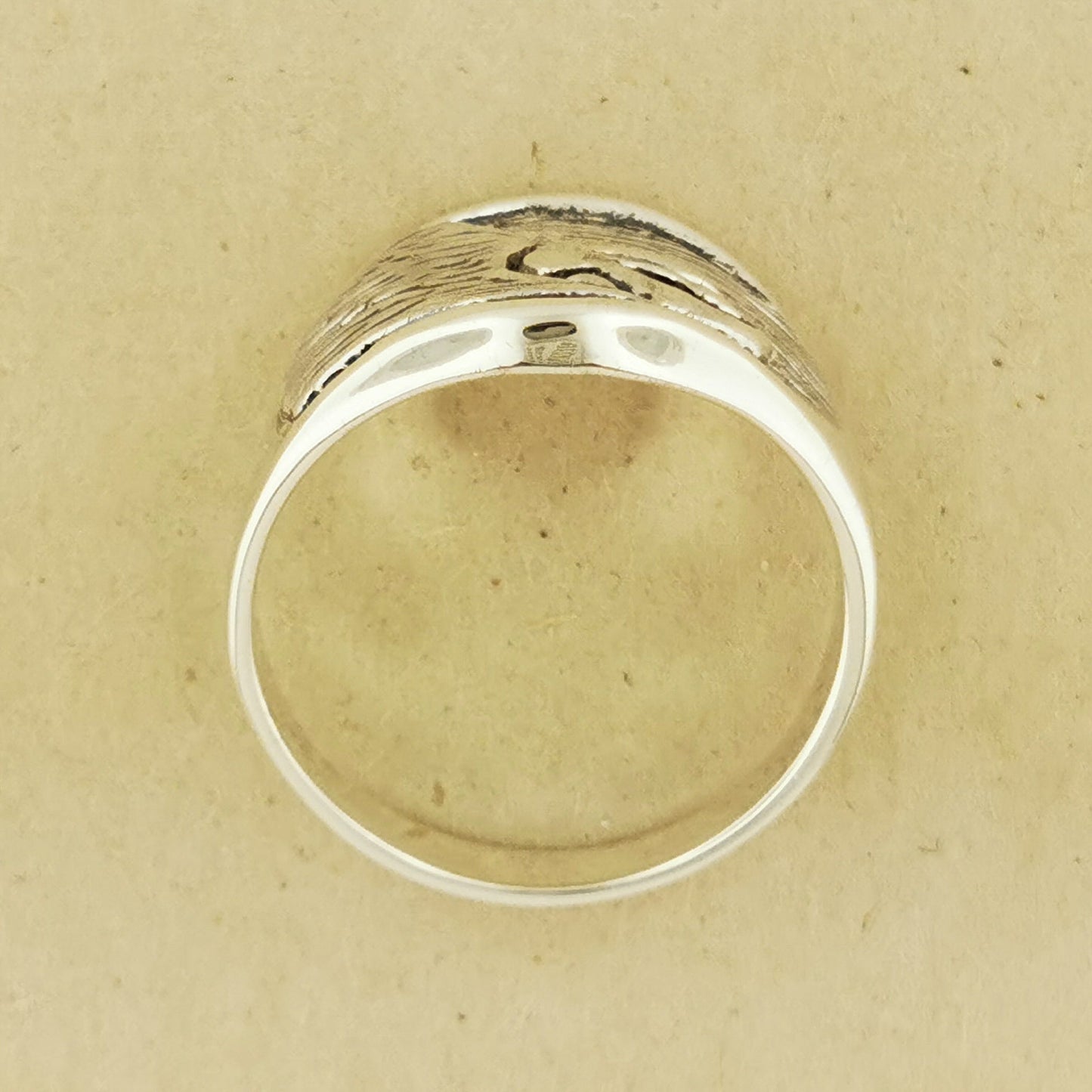 Handcrafted Falcon Head Ring in .925 Sterling Silver featuring detailed feathers and bold avian design by Le Dragon Argenté