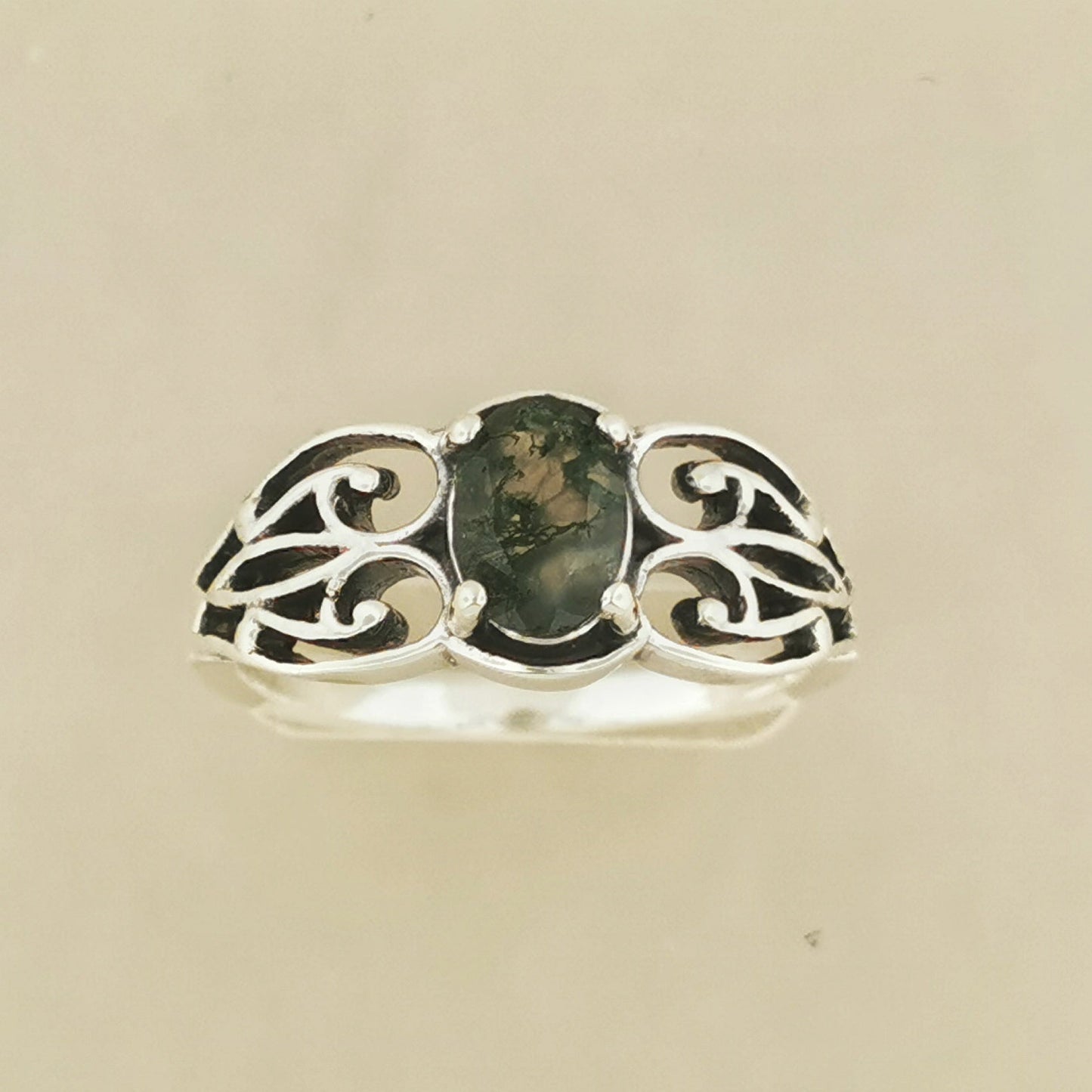 Filigree Gemstone Ring in Sterling Silver - Le Dragon Argenté
