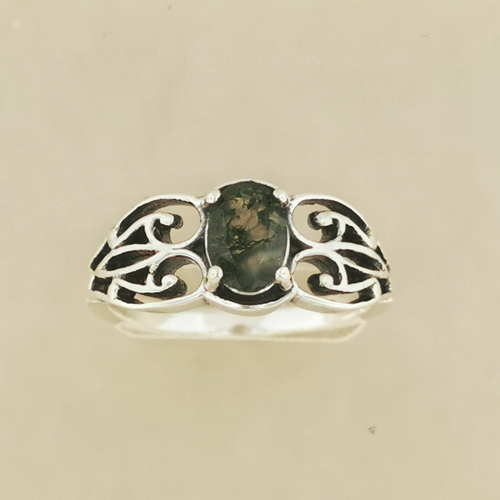 Filigree Gemstone Ring in Sterling Silver - Le Dragon Argenté