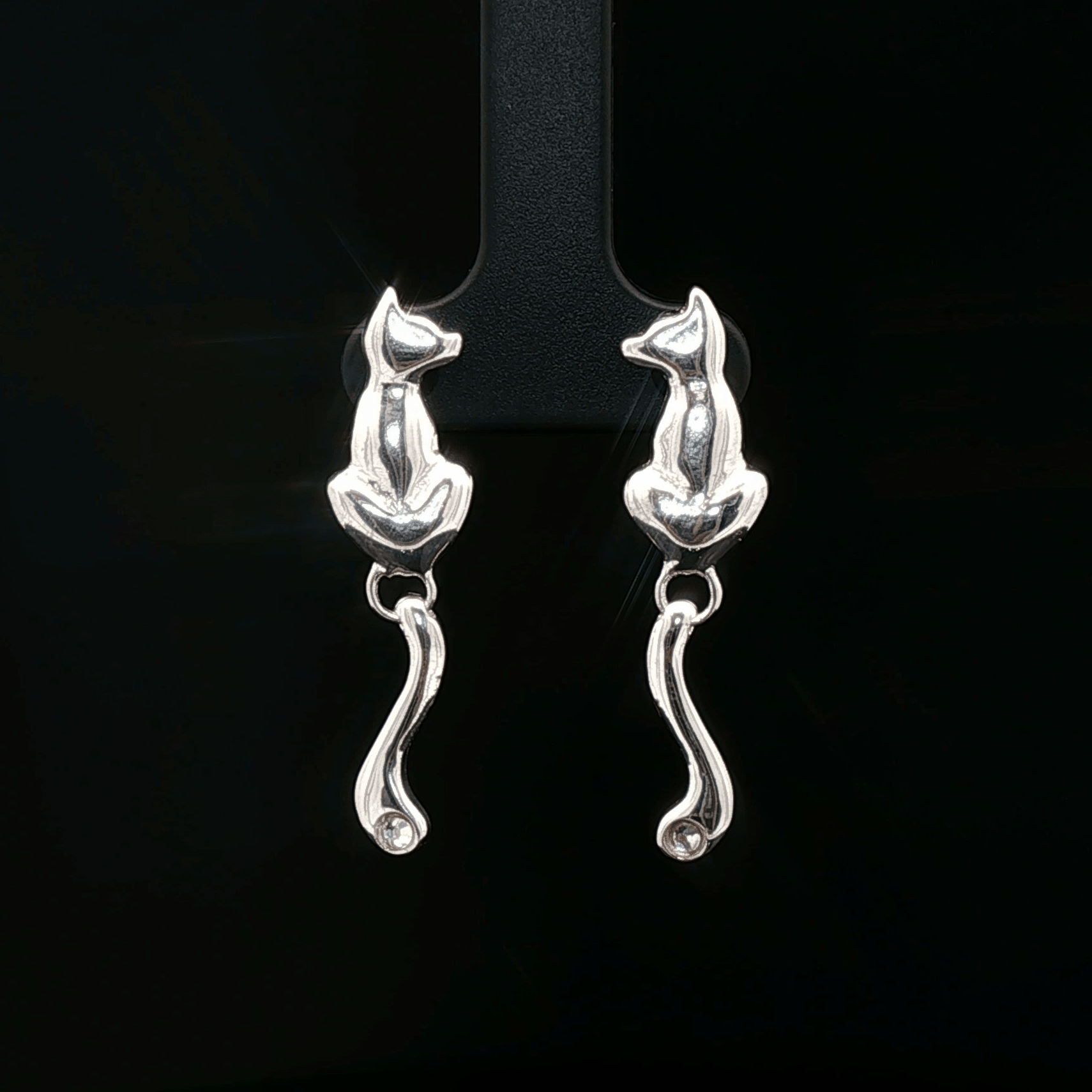 Set collana + orecchini Happy Cats in argento sterling e zirconio bian
