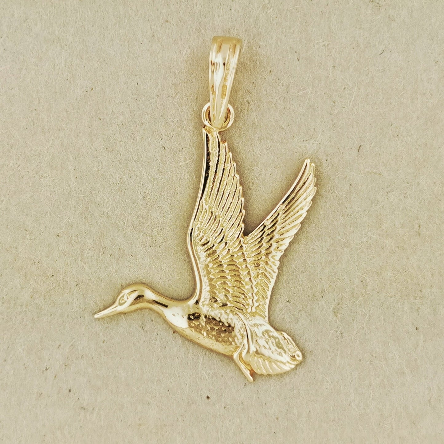 Flying Duck Pendant In Antique Bronze - Le Dragon Argenté