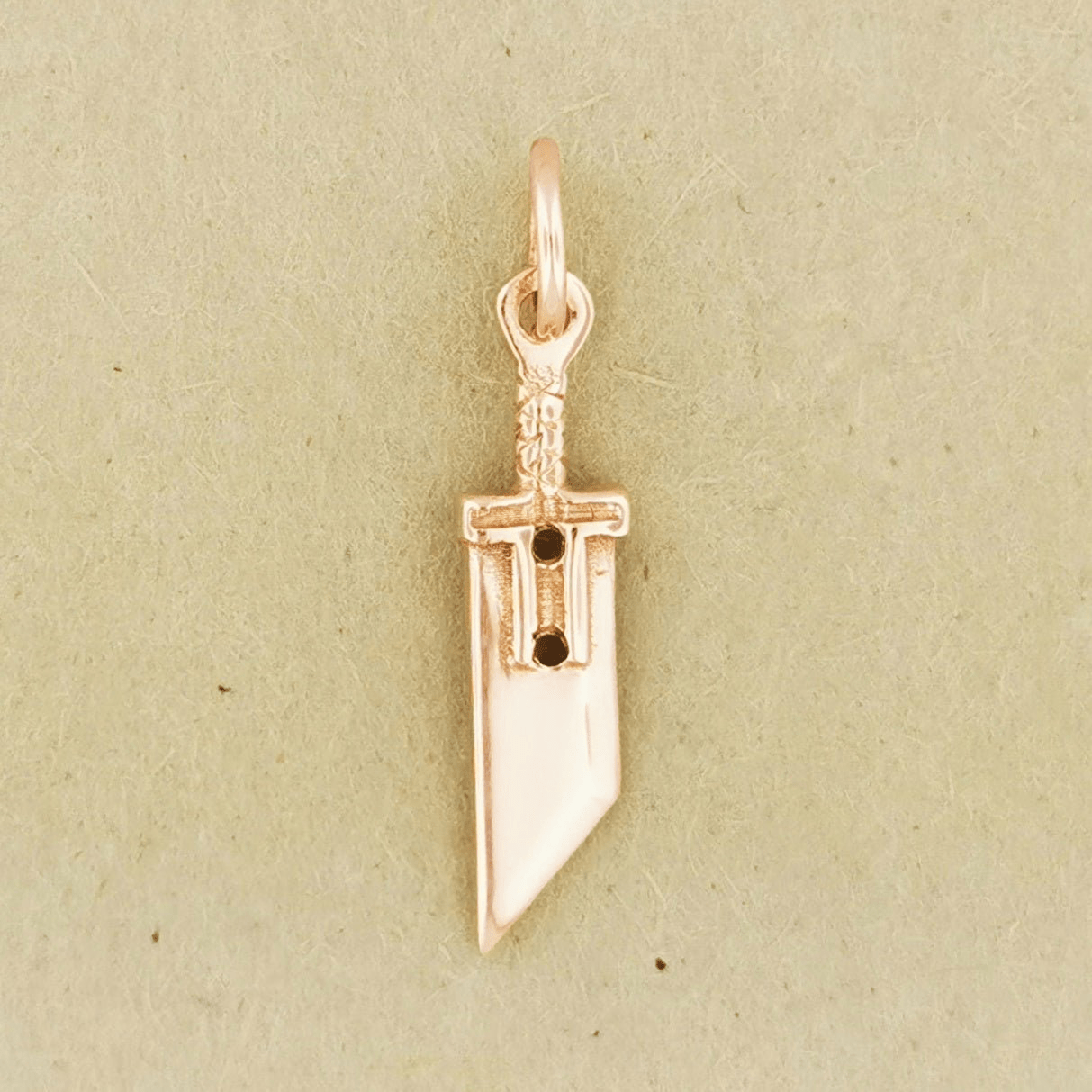 Gold FF7 Small Buster Sword Charm Pendant - Le Dragon Argenté